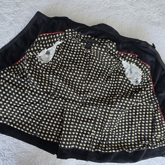 Marc Jacobs Corduroy Blazer Button Black Jacket With Peter Pan Collar - Picture 10 of 12